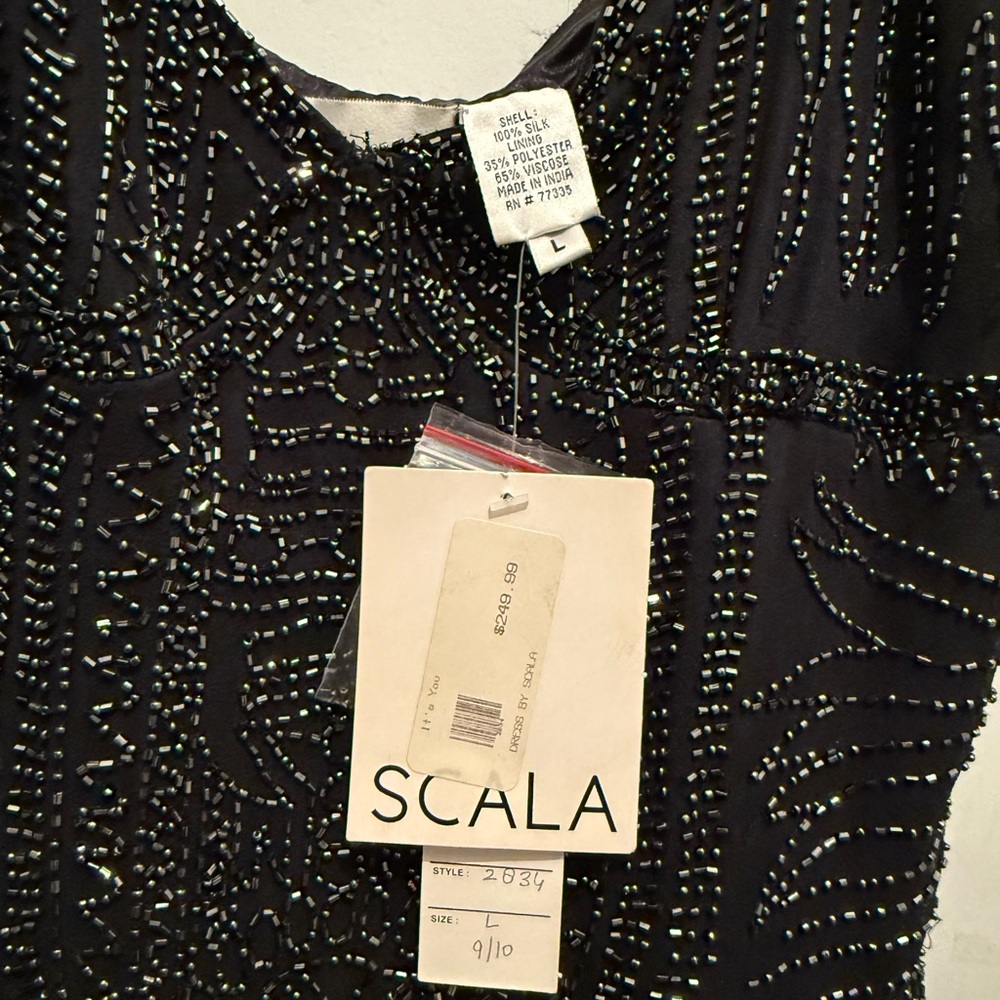 Elegant Black Beaded Dress - Picture 7 of 9